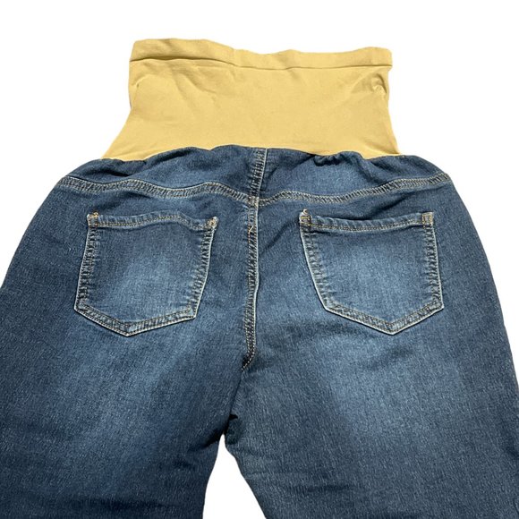 INDIGO BLUE Maternity Jeans Size Large Tapered Secret Fit Belly Expands - Picture 7 of 13